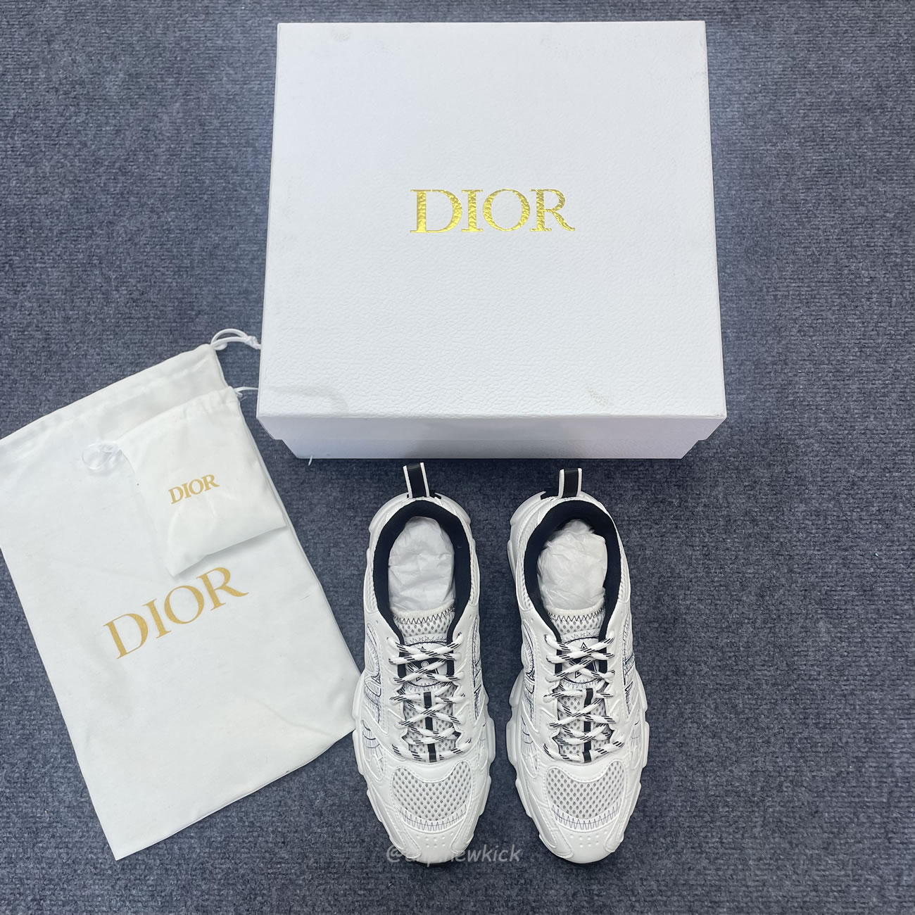 Dior Chrono Sneaker Mesh With White Black 19w White (3) - www.newkick.vip